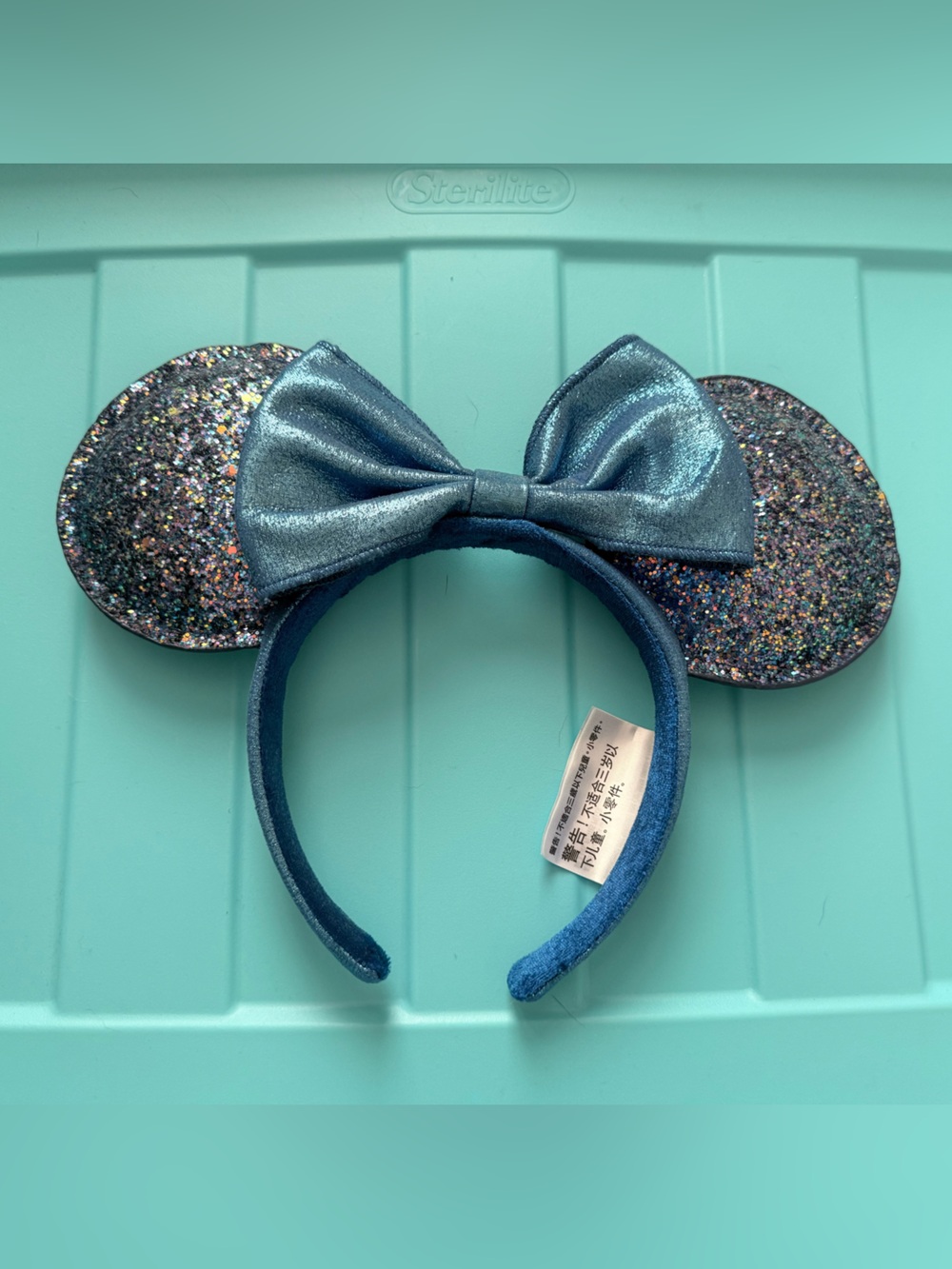 Disney Blue Glitter Minnie Ears Headband